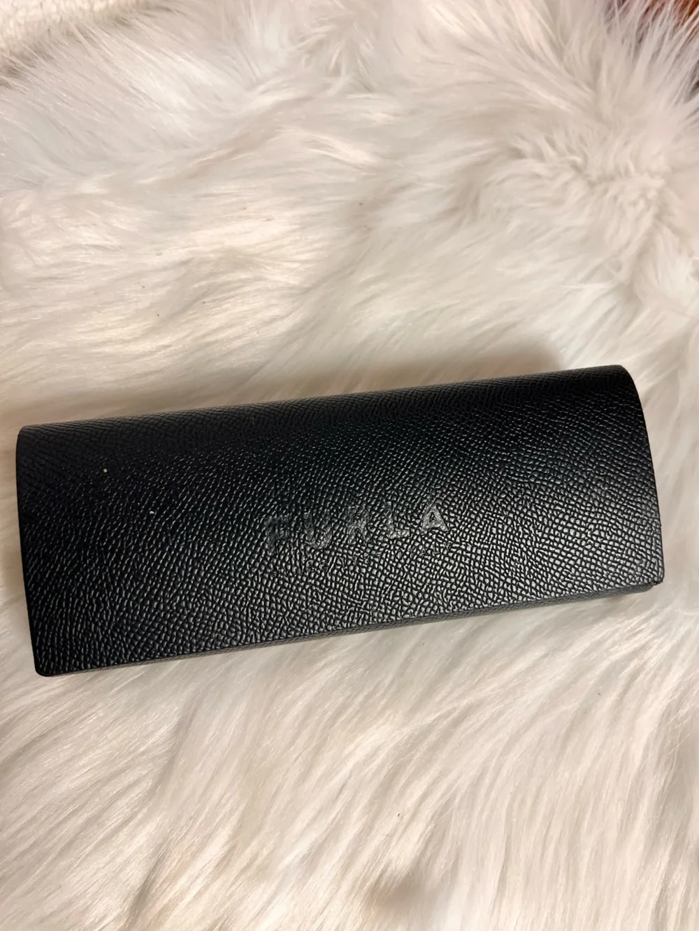 Furla Black Textured Eyeglass Case